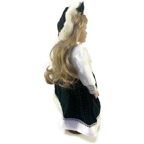 Winter Wonderland 22 Inch Porcelain Doll With Stand - Picture 10 of 11